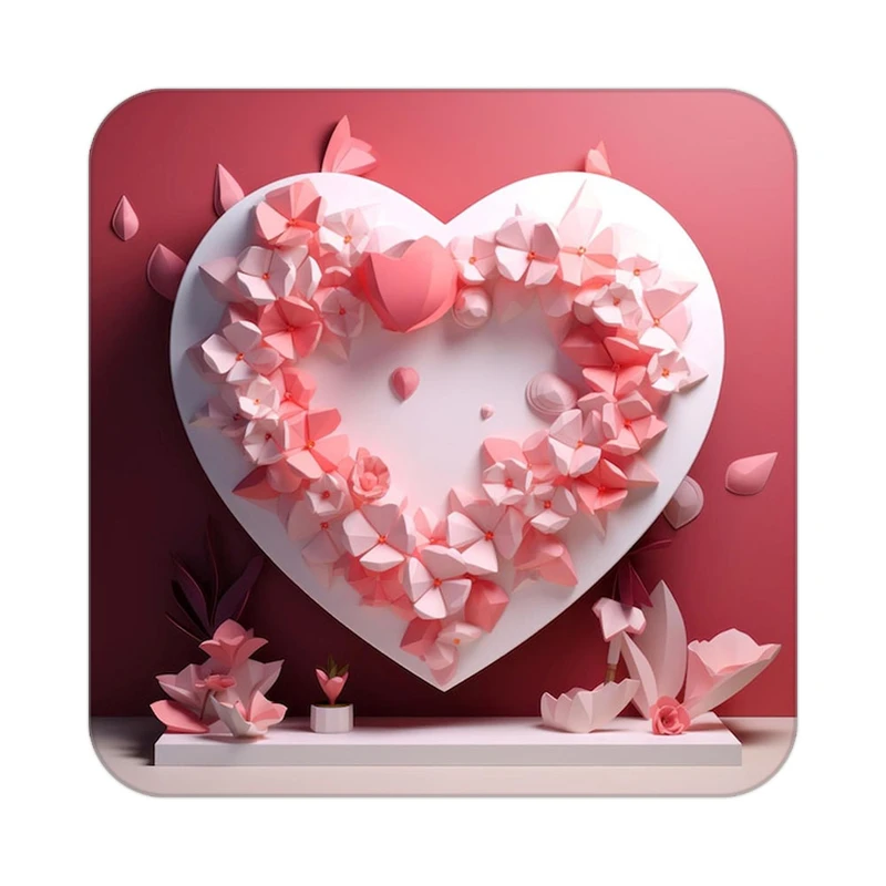 زیر لیوانی کاکتی طرح عاشقانه مدل mp38464