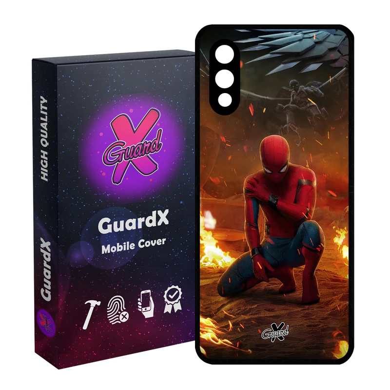 کاور گارد ایکس طرح Spider Man مدل Glass10098 مناسب برای گوشی موبایل سامسونگ Galaxy A02 / M02