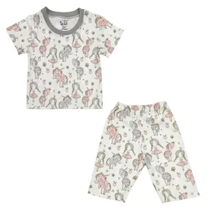 ست تی شرت و شلوارک دخترانه آویراد مدل پرنسس و یونیکورن