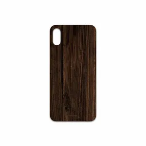MAHOOT Dark Walnut Wood Cover Sticker for Apple iPhone XS