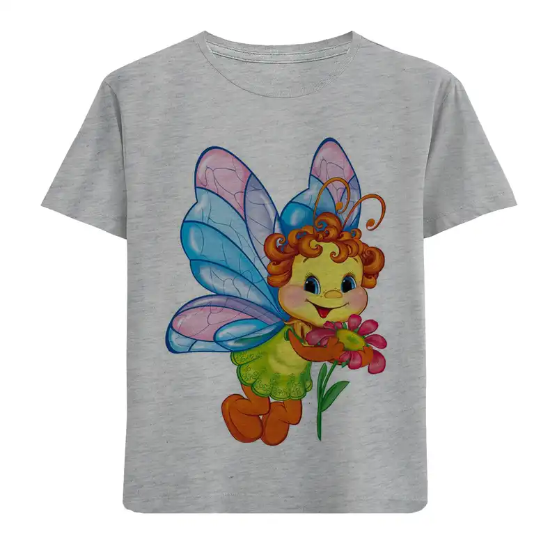 تی شرت آستین کوتاه بچگانه مدل پروانه F613