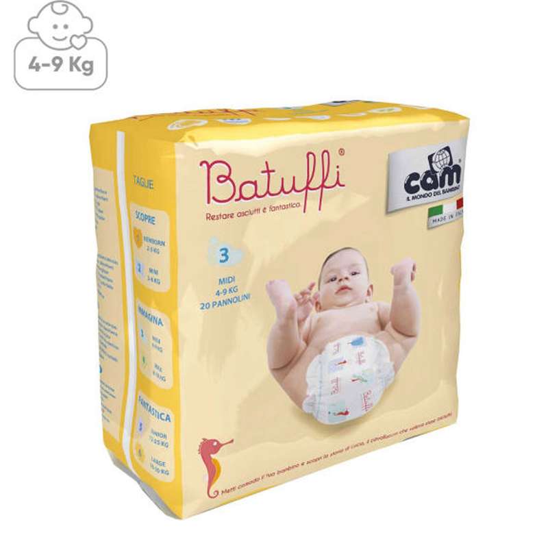 پوشک کم مدل Pannolinobatuffi V426 سایز 3 بسته 20 عددی