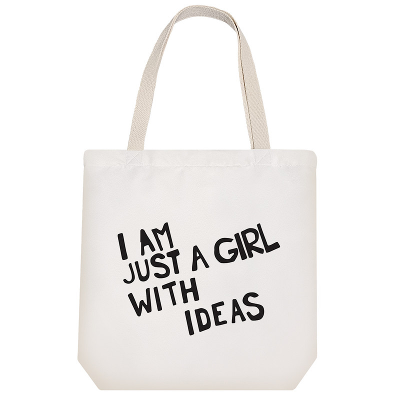 ساک خرید پارچه ای خندالو طرح I Am Just A Girl With Ideas مدل توت بگ کد 6997