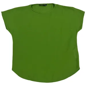 بلوز آستین کوتاه یقه گرد زنانه دفکتو مدل کرپ حریر