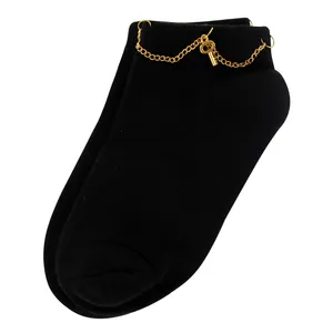 جوراب ساق کوتاه دخترانه مدل زنجیری