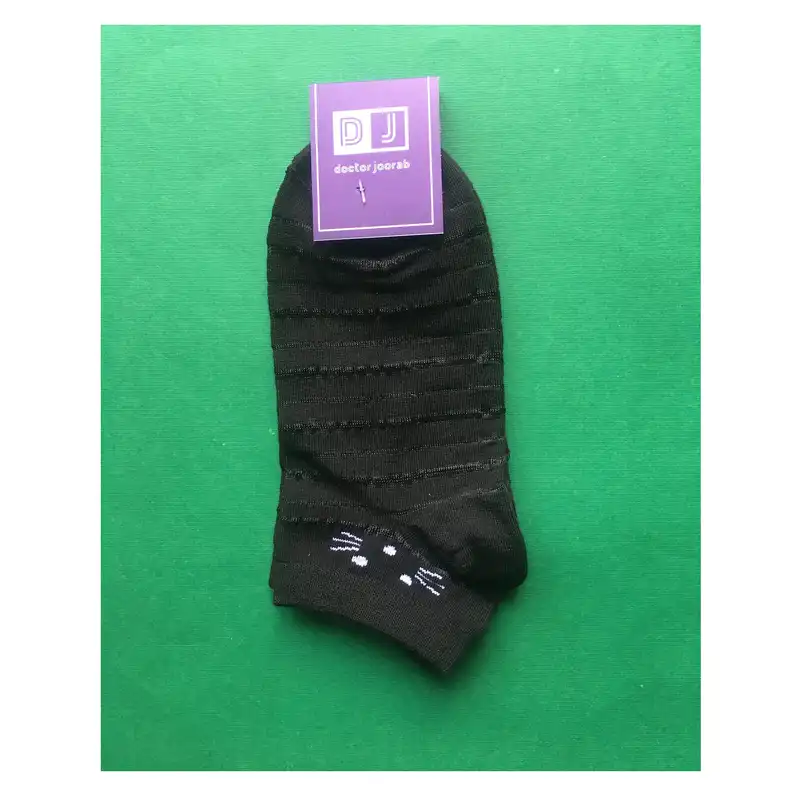 جوراب زنانه دکتر جوراب مدل رینگی شیشه ای طرح گربه رنگ مشکی