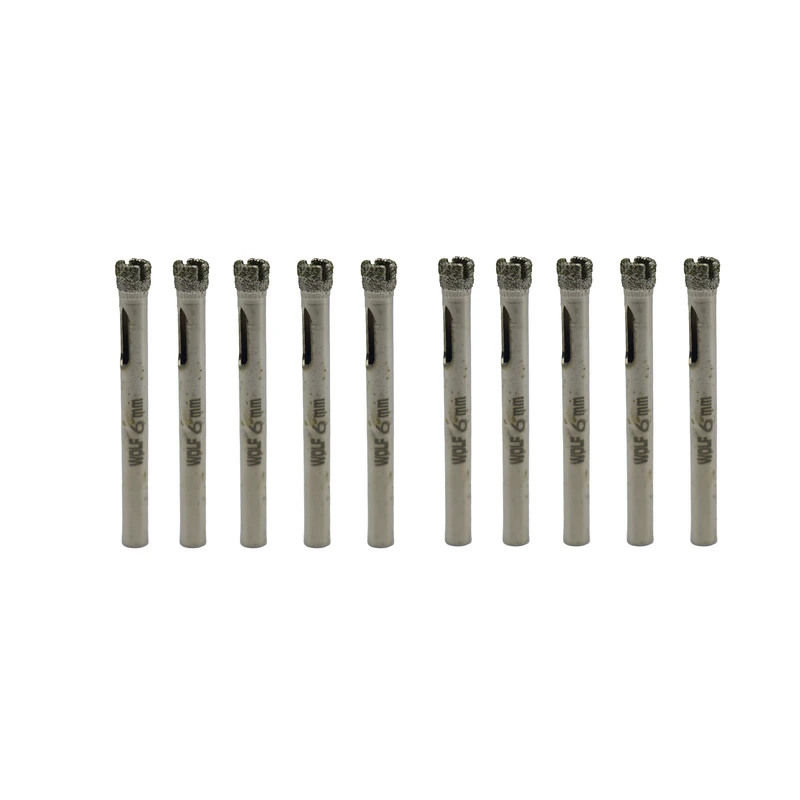 مته گرد بر شیشه ولف مدل YP-06 سایز 6 میلی متر مجموعه 10 عددی 
