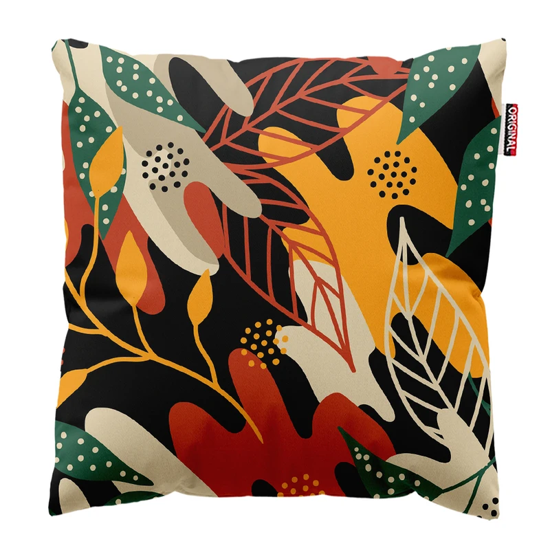 کوسن پاد آفرین مدل فانتزی طرح گل و برگ کد PK301895 سایز 30*30 سانتی متر