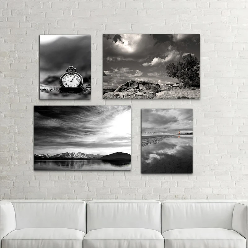 تابلو شاسی بکلیت طرح دکوراتیو اداری و طبیعت مدل SH-1062 مجموعه 4 عددی