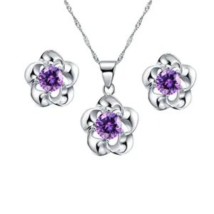 نیم ست نقره زنانه مدل ماربلین طرح گلشید