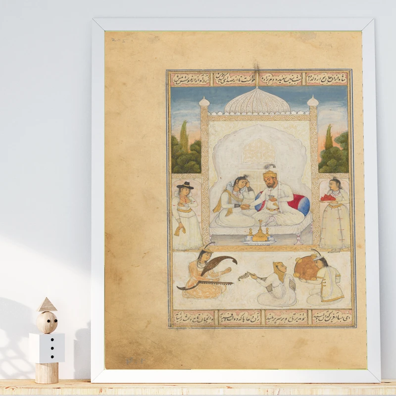 تابلو طرح نگارگری کتاب بوستان مدل G00189 فریم سفید