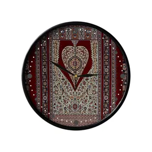 ساعت دیواری مدوپد طرح فرش قم حصیری سروی مدل C-Ghom028