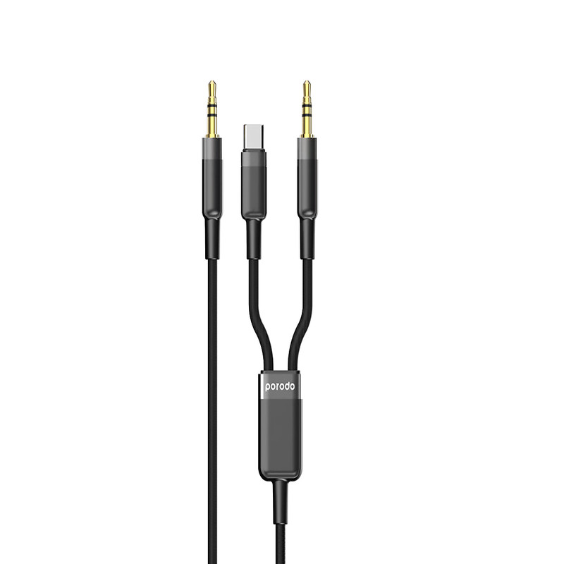 کابل تبدیل AUX به - USB-C-3.5-AUX پرو دو مدل MULTI-DEVICE AUX به طول 1.2متر
