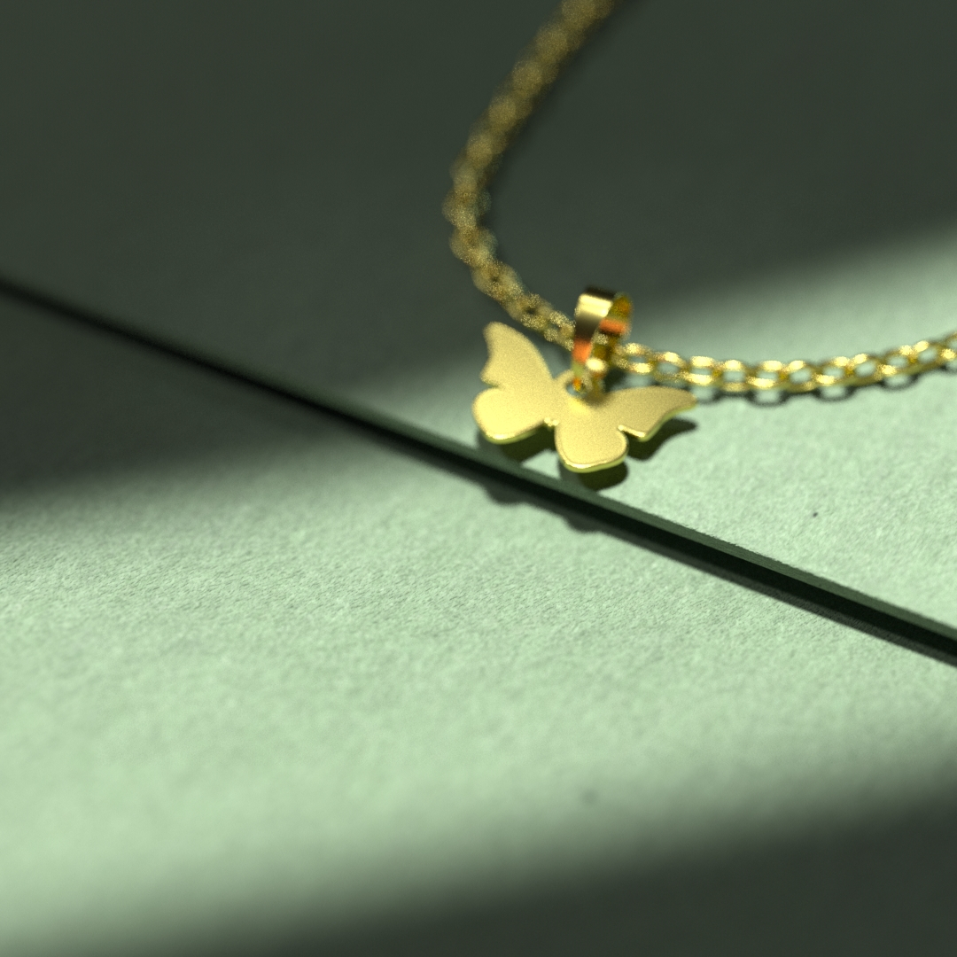 گردنبند طلا 18 عیار زنانه مدوپد مدل پروانه کد B3-1-1123