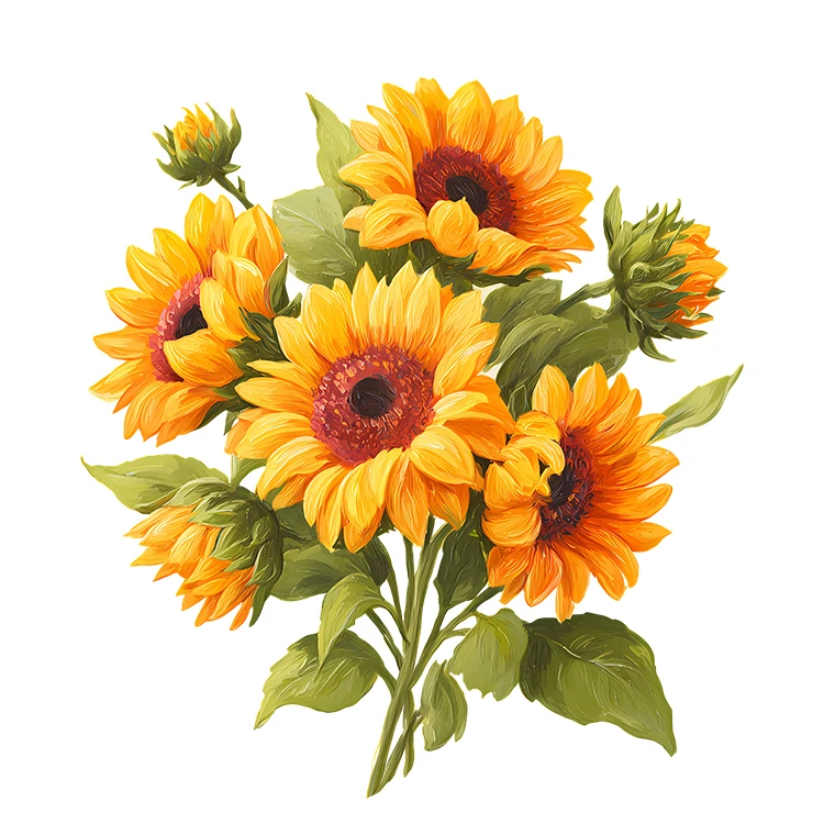 استیکر پارچه و لباس پاد آفرین مدل گل آفتابگردان کد S5513