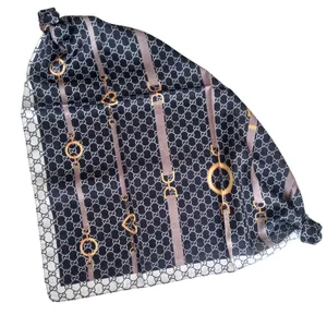 روسری زنانه گوچی مدل مینی اسکارف ابریشم زنجیری قواره کوچک کد 59