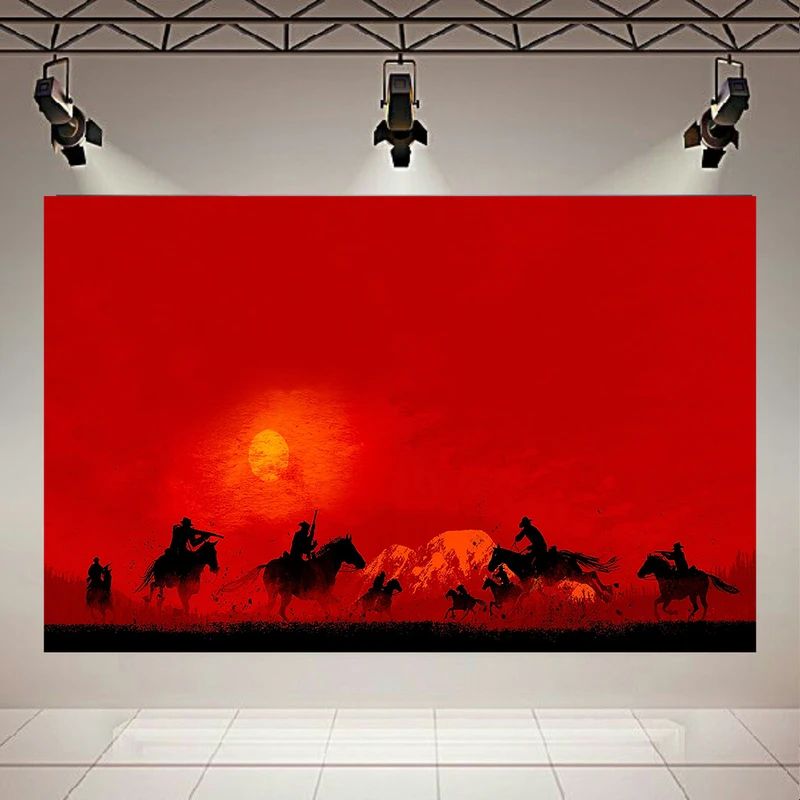تابلو بوم طرح مخمل گیم مدل Red Dead Redemption 2 کد PD1716