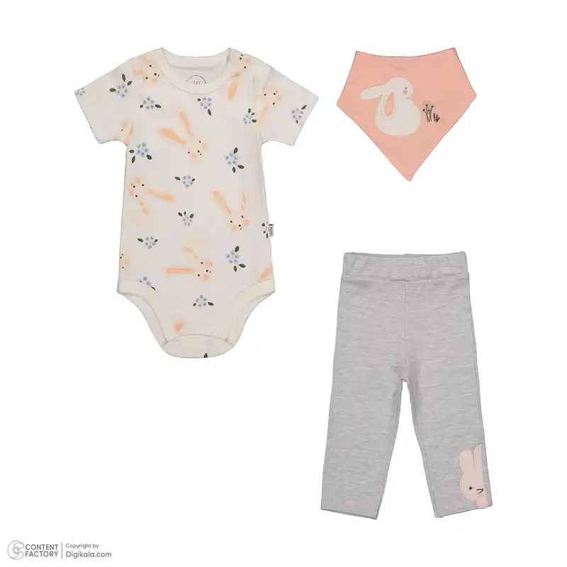 ست 3 تکه لباس نوزادی نیلی مدل 5012