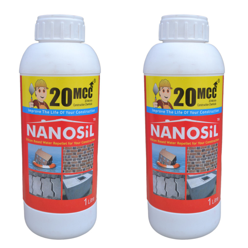 محلول نانو آبگریز و ضد آب کننده سطوح ساختمانی 20 میکرو مدل nanosilicon حجم 1 لیتر بسته 2 عددی