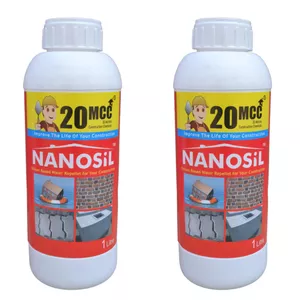 محلول نانو آبگریز و ضد آب کننده سطوح ساختمانی 20 میکرو مدل nanosilicon حجم 1 لیتر بسته 2 عددی