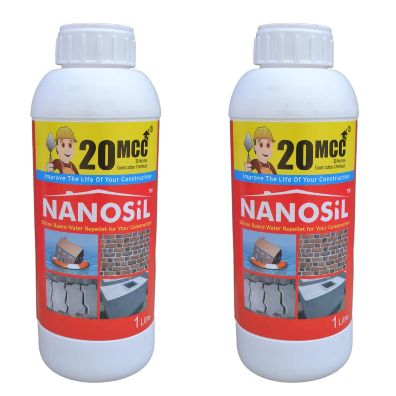 محلول نانو آبگریز و ضد آب کننده سطوح ساختمانی 20 میکرو مدل nanosilicon حجم 1 لیتر بسته 2 عددی