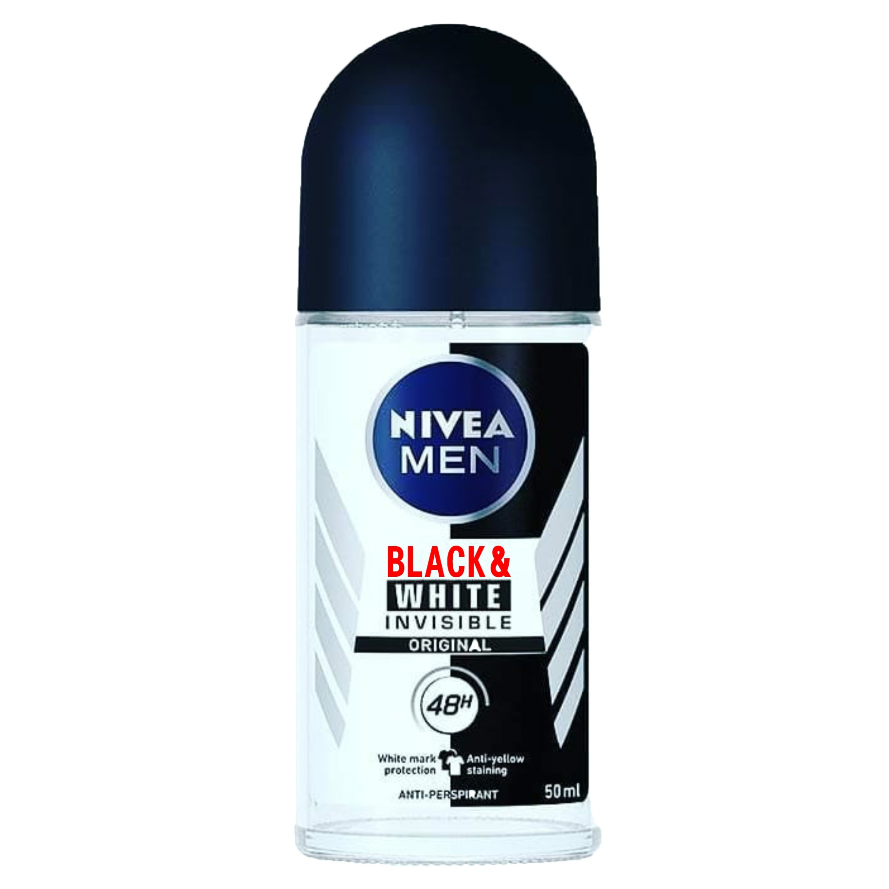 رول ضد تعریق مردانه نیوآ مدل Black & White Invisible حجم 50 میلی لیتر