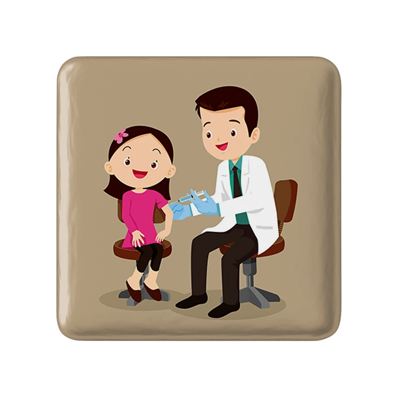 مگنت خندالو طرح پزشک و پرستار کودکانه مدل مربعی کد 36513