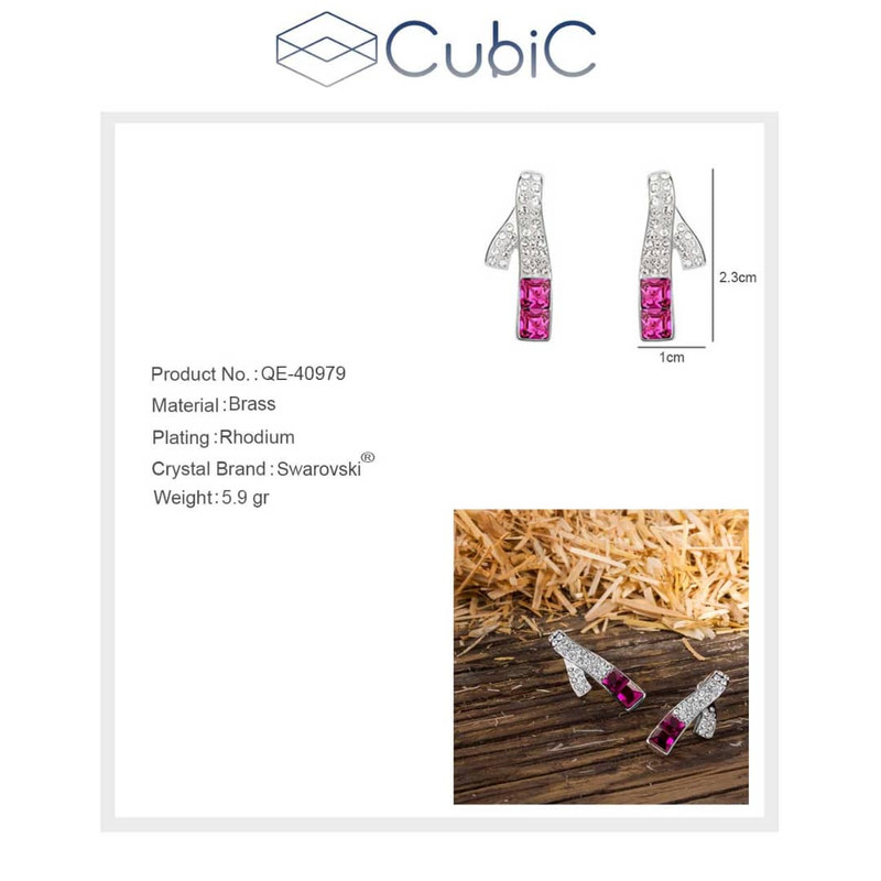 گوشواره زنانه کوبیک مدل QE-40979