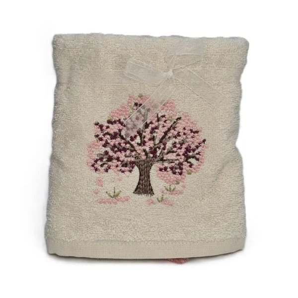 حوله دست و صورت ال سی وایکیکی مدل گلدوزی سایز 50×80 سانتیمتر