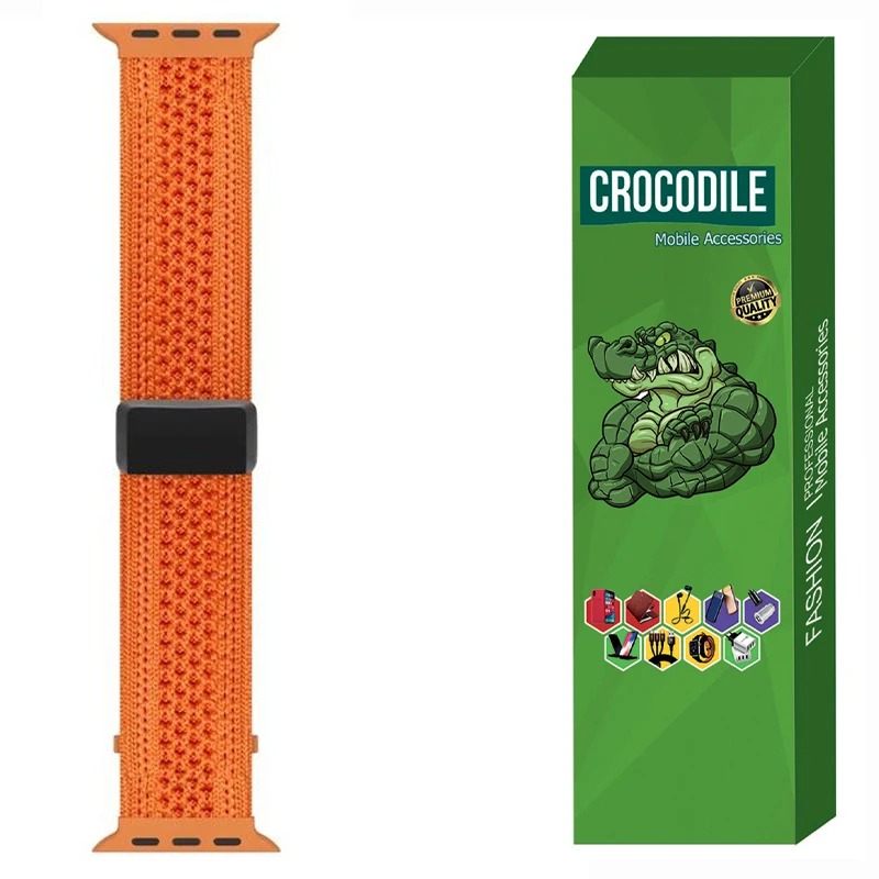 بند کروکودیل مدل C-Weaving Nylon مناسب برای اپل واج سری 10 46 میلی متری