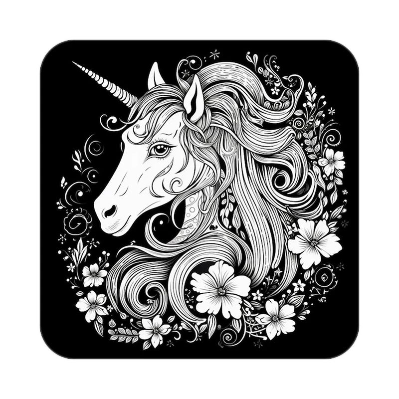 زیر لیوانی کاکتی طرح اسب تک شاخ و یونیکورن مدل mp29430