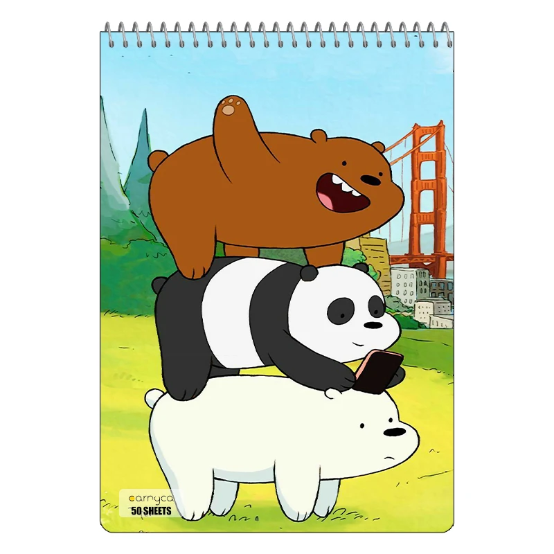 دفتر نقاشی 50 برگ سیمی کارنیکا طرح سه خرس کله پوک We Bare Bears کد 60058