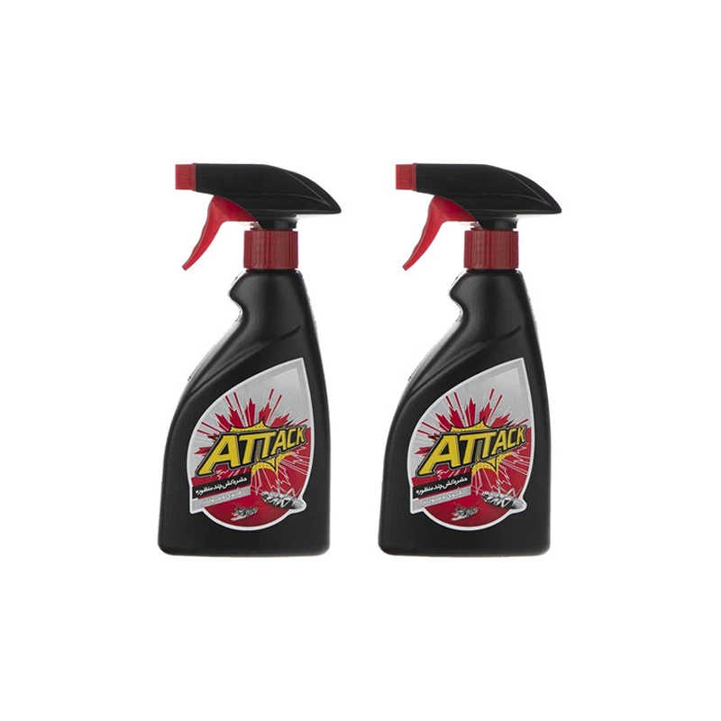 اسپری حشره کش اتک مدل Spray-02 حجم 500 میلی لیتر مجموعه 2 عددی