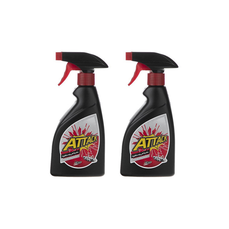 اسپری حشره کش اتک مدل Spray-02 حجم 500 میلی لیتر مجموعه 2 عددی