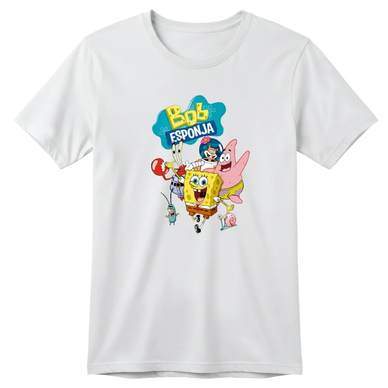 تی‌شرت آستین کوتاه بچگانه مدل باب اسفنجی و دوستان کد v8 