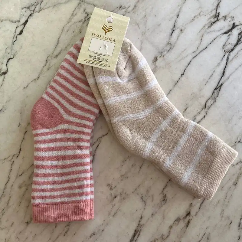 جوراب ساق بلند نوزادی فیاکا مدل PP06 مجموعه دو عددی