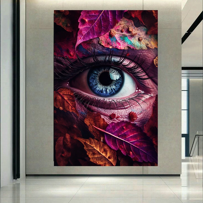  پوستر بک لایت طرح چشم کهکشانی مدل برگ ها کد AR31074