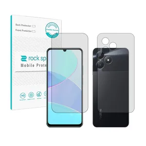 Rockspace HyGEL model transparent screen protector suitable for Realme C51 mobile phone along with the phone back protector
