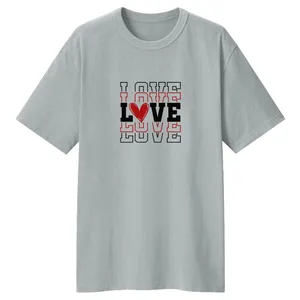 تی شرت لانگ زنانه مدل LOVE کد L05 رنگ طوسی