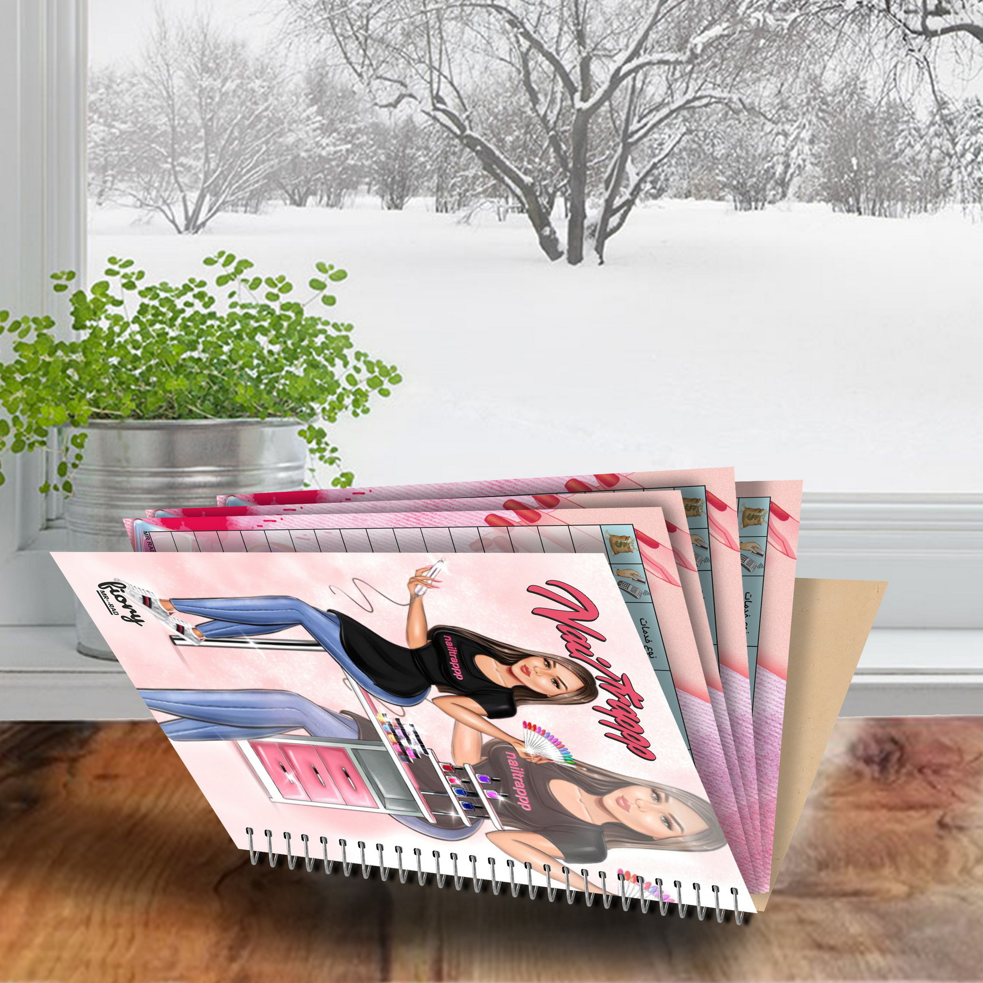 دفتر یادداشت 75 برگ مستر راد مدل خدمات طراحی ناخن طرح نچرال کد fiory 2419