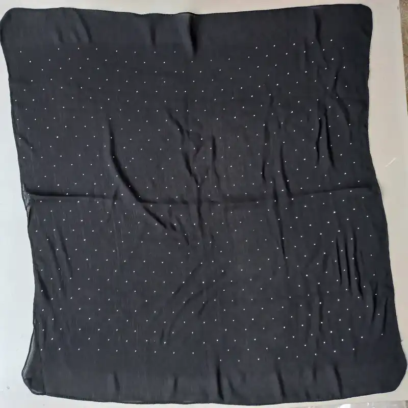 روسری زنانه مدل مینی حریر لمه نگین دار خالخالی