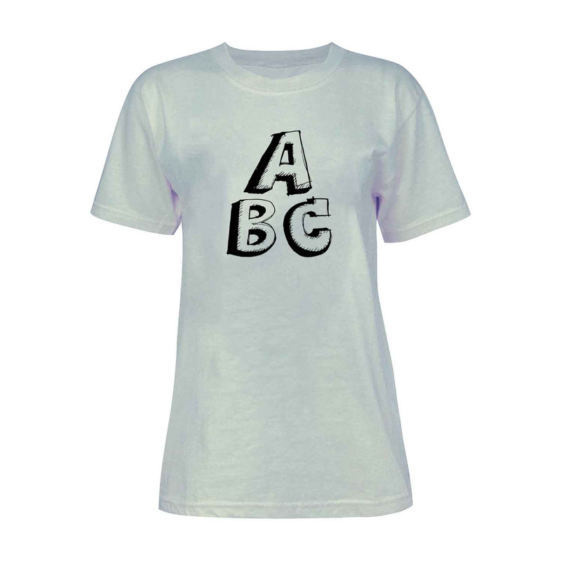 تی شرت آستین کوتاه زنانه مدل ABC کد L211 رنگ طوسی