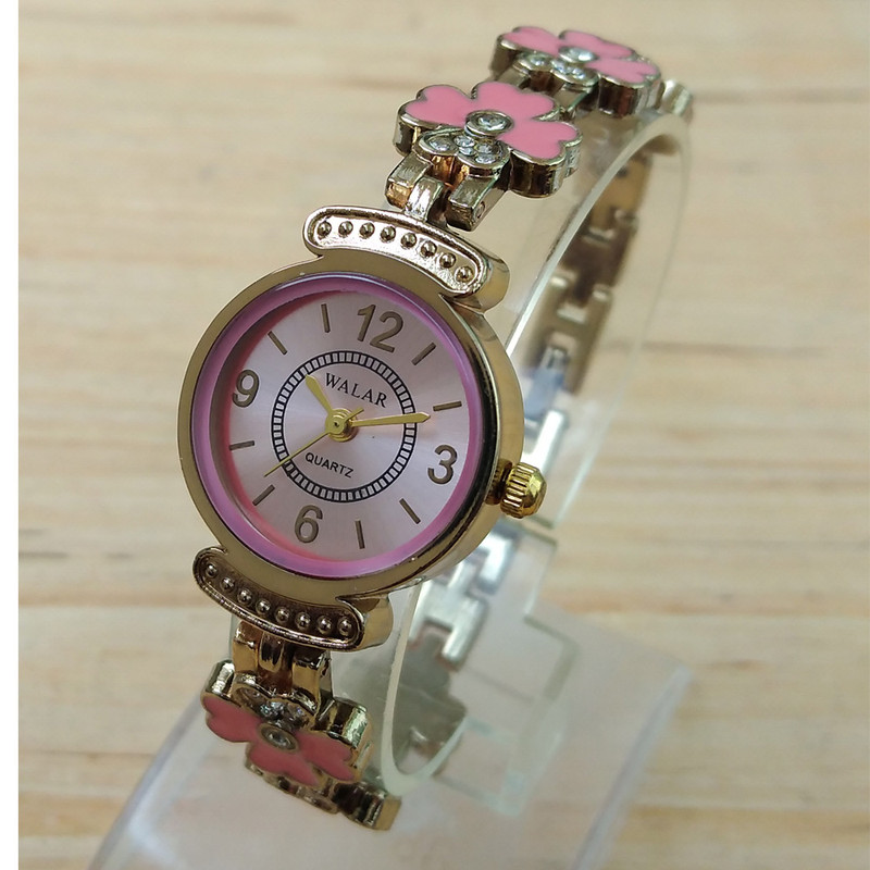 ساعت مچی عقربه ای دخترانه والار مدل بندفلزی ظریف فانتزی کد WE1209
