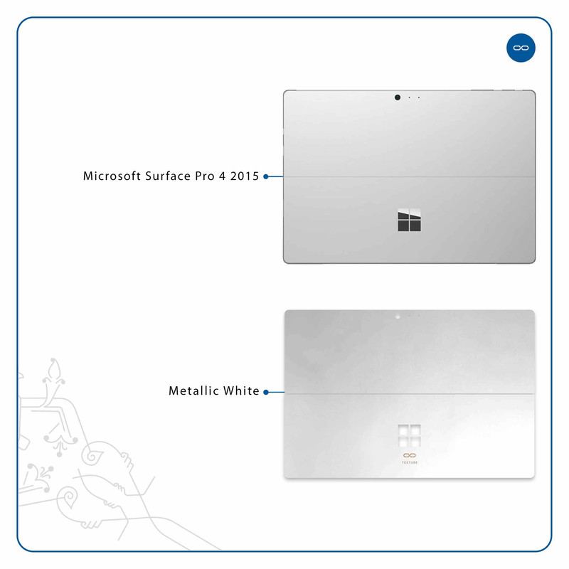 برچسب پوششی ماهوت مدل Metallic-White مناسب برای تبلت مایکروسافت Surface Pro 4 2015