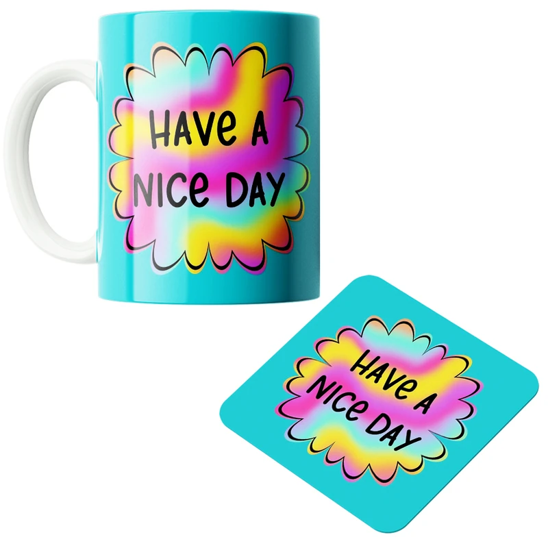 ماگ پاد آفرین مدل انگیزشی روز  خوب کد PZ546 به همراه زیرلیوانی