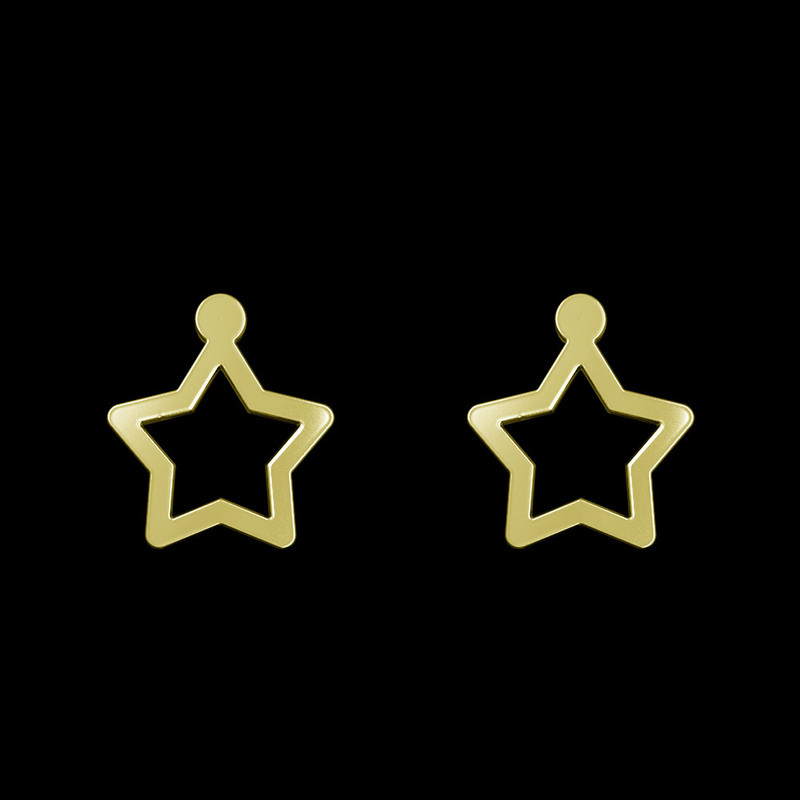 گوشواره طلا 18 عیار زنانه مدوپد مدل ستاره کد GA1-15351