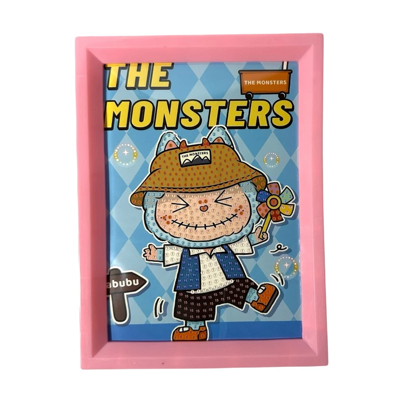 بازی آموزشی مدل ساخت تابلو نقاشی الماسی قاب دار طرح لبوبو