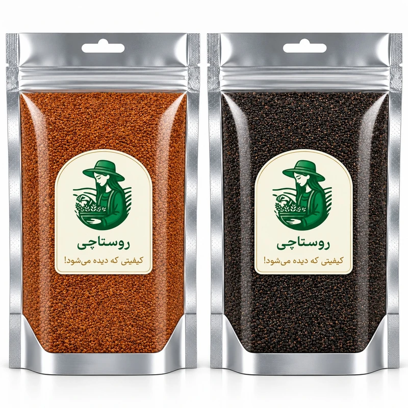 خاکشیر و تخم شربتی روستاچی - 400 گرم بسته 2 عددی