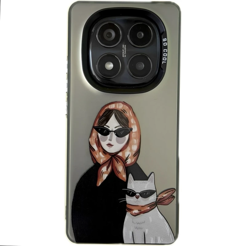 کاور مدل so cool طرح دختروگربه مناسب برای گوشی موبایل شیائومی Redmi Note 14pro 5G