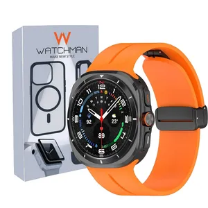 بند واچ من مدل Silicon Magnetic مناسب برای ساعت هوشمند سامسونگ گلکسی واچ 7 اولترا Galaxy Watch 7 Ultra 47 mm
